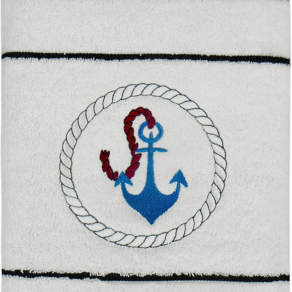 Luxury Nautical Bath Towels, 100% Turkish Cotton - Set of 3 - Towel Set - Picture 5 of 8